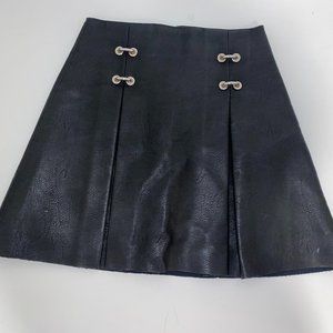 Vintage Black Leather Mini Skirt